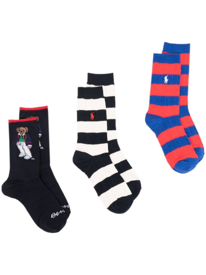 Polo Ralph Lauren Polo Pony-embroidery socks - Blue von Polo Ralph Lauren