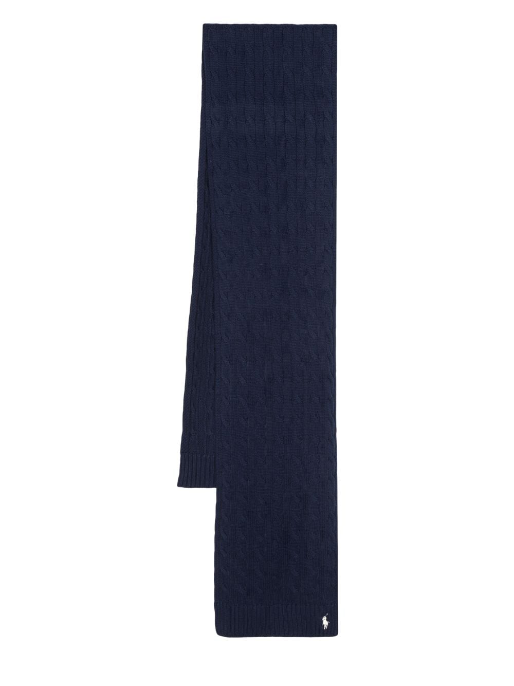 Polo Ralph Lauren Polo Pony knitted cotton scarf - Blue von Polo Ralph Lauren