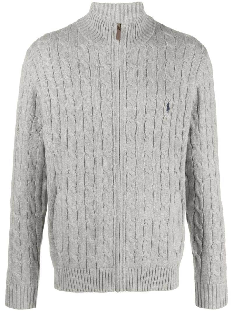 Polo Ralph Lauren Polo Pony-motif cable-knit cardigan - Grey von Polo Ralph Lauren