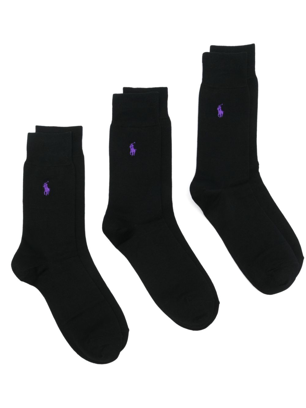 Polo Ralph Lauren Polo Pony-motif socks (pack of three) - Black von Polo Ralph Lauren