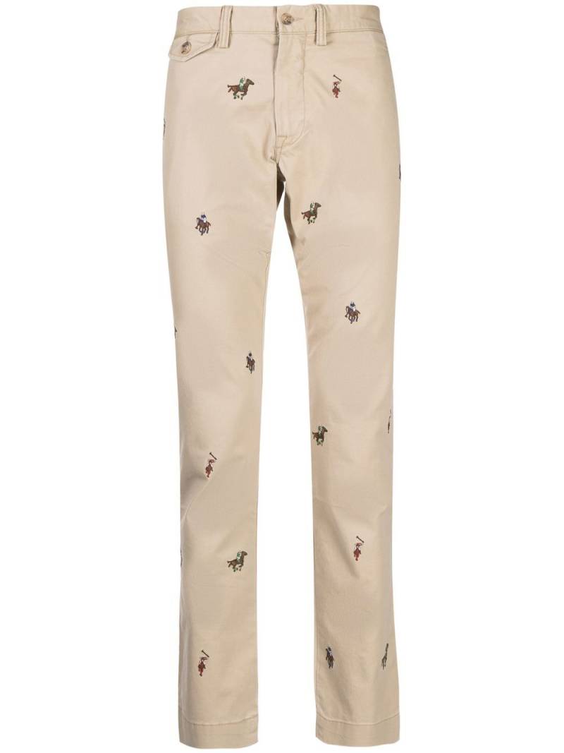 Polo Ralph Lauren Polo Pony-print slim-cut trousers - Brown von Polo Ralph Lauren