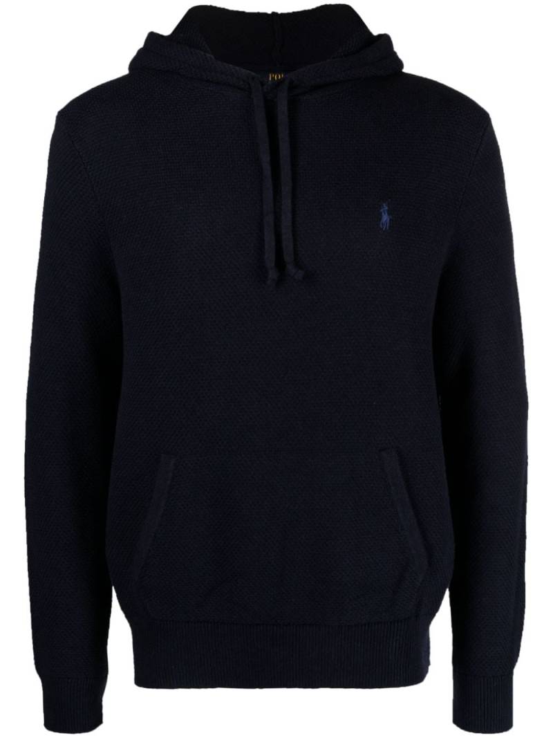 Polo Ralph Lauren Polo Pony waffle-knit hoodie - Blue von Polo Ralph Lauren