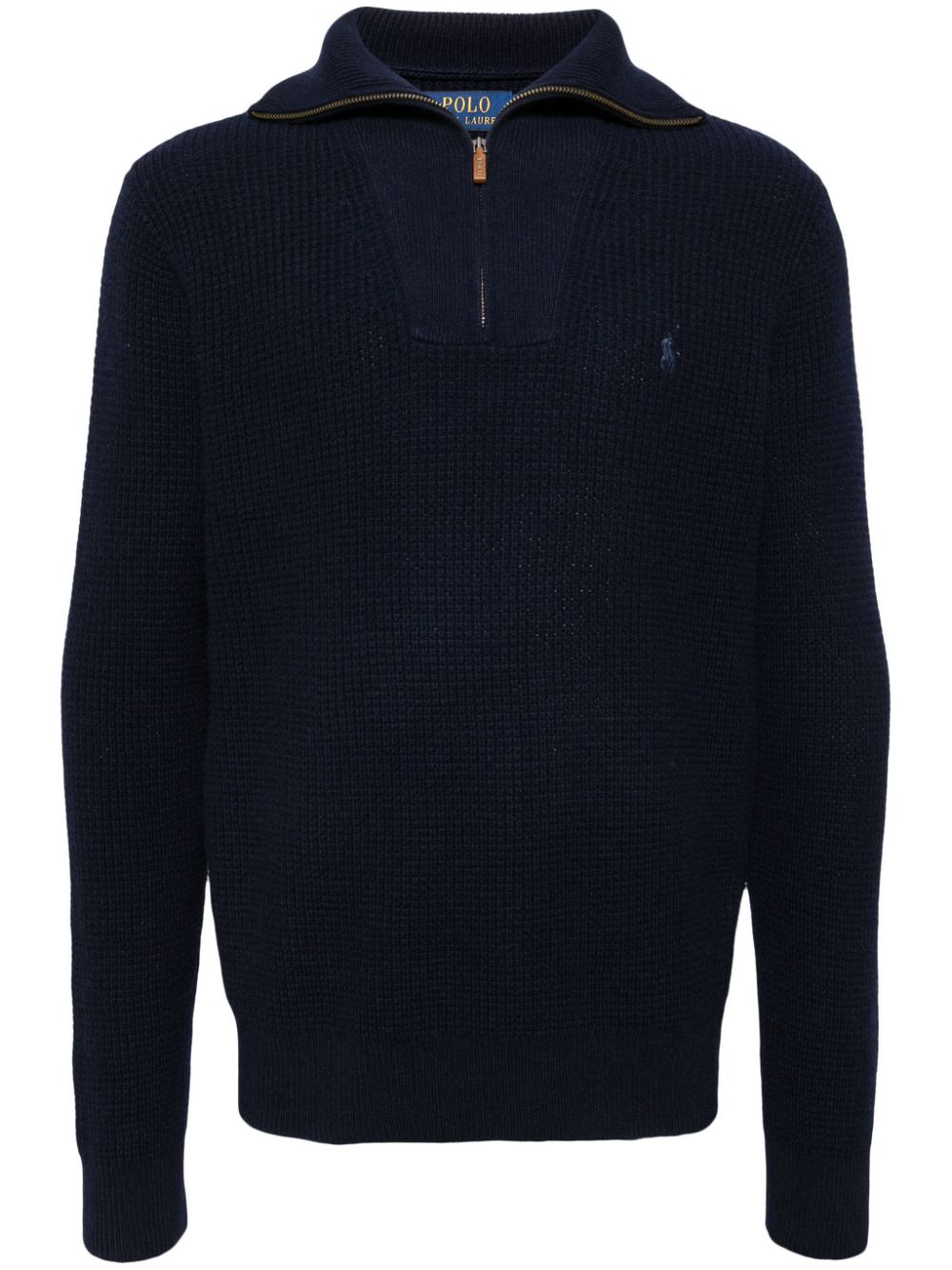 Polo Ralph Lauren Polo Pony-embroidered waffle-knit jumper - Blue von Polo Ralph Lauren