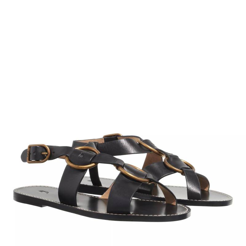 Polo Ralph Lauren Sandalen - Plo Rng Flat Sandal - Gr. 36 (EU) - in Schwarz - für Damen von Polo Ralph Lauren