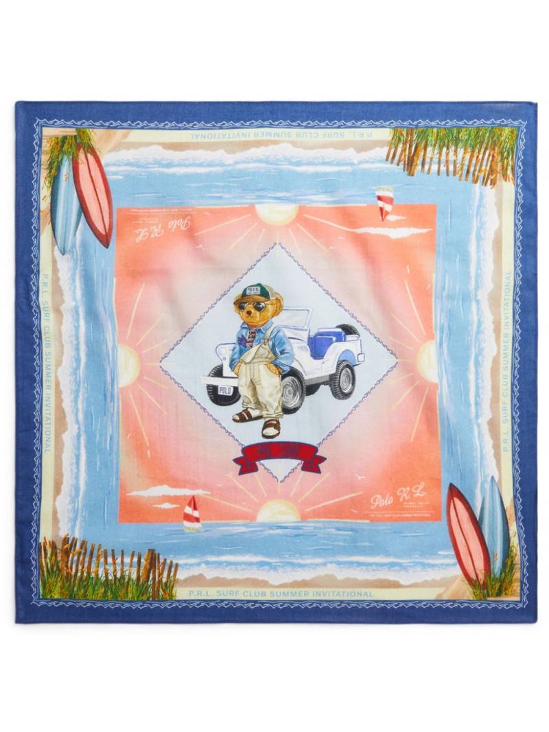 Polo Ralph Lauren Surf Polo Bear cotton scarf - Blue von Polo Ralph Lauren