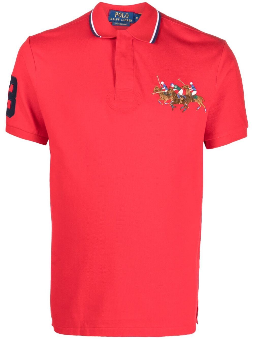 Polo Ralph Lauren Triple-Pony cotton polo shirt - Red von Polo Ralph Lauren