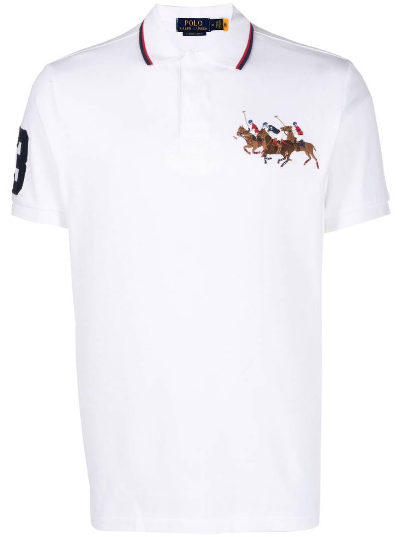 Polo Ralph Lauren Triple-Pony cotton polo shirt - White von Polo Ralph Lauren