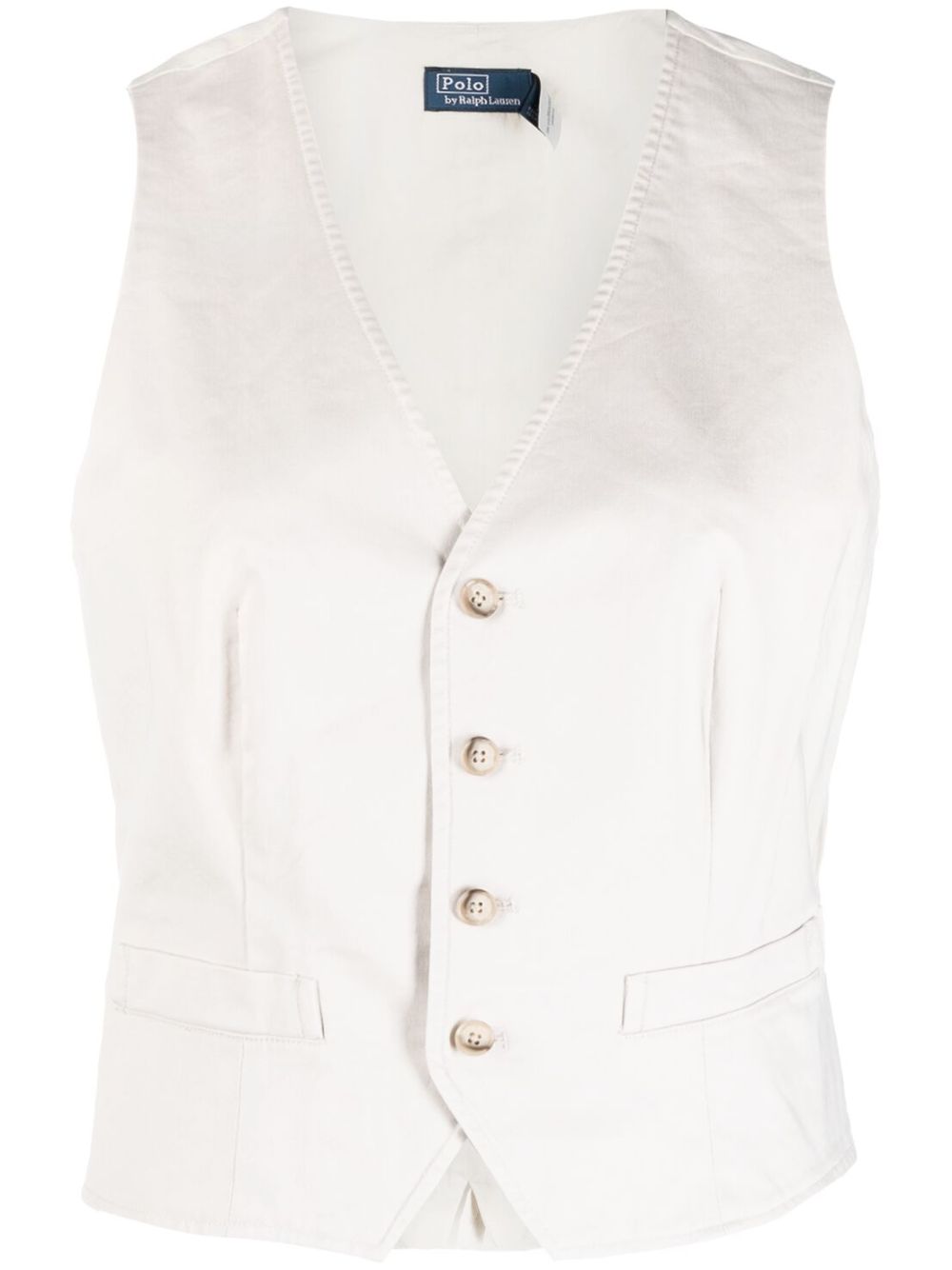 Polo Ralph Lauren V-neck cotton waistcoat - White von Polo Ralph Lauren