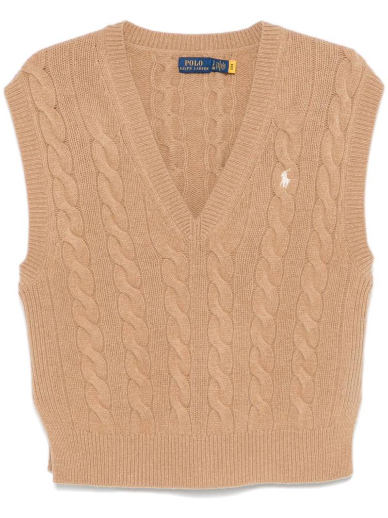 Polo Ralph Lauren V-neck cable-knit sweater - Neutrals von Polo Ralph Lauren