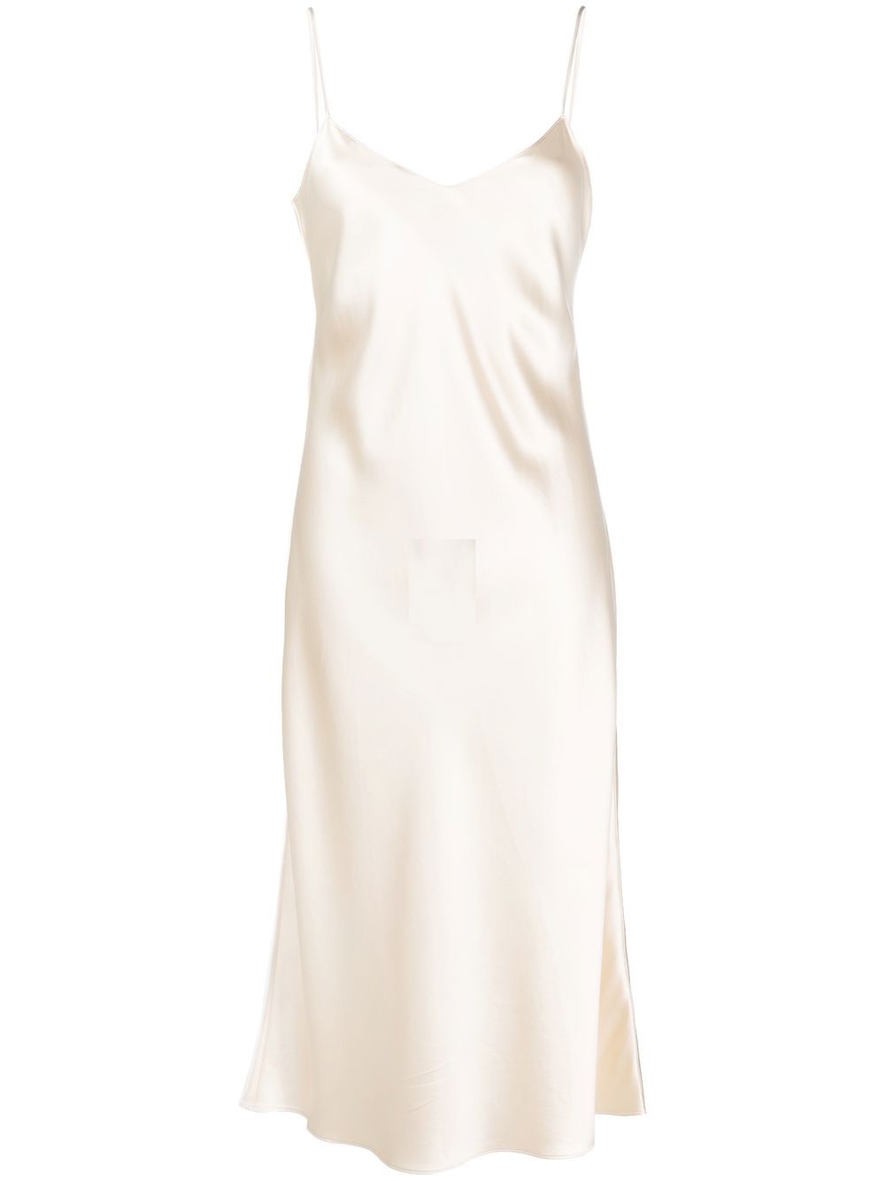 Polo Ralph Lauren V-neck silk midi dress - Neutrals von Polo Ralph Lauren