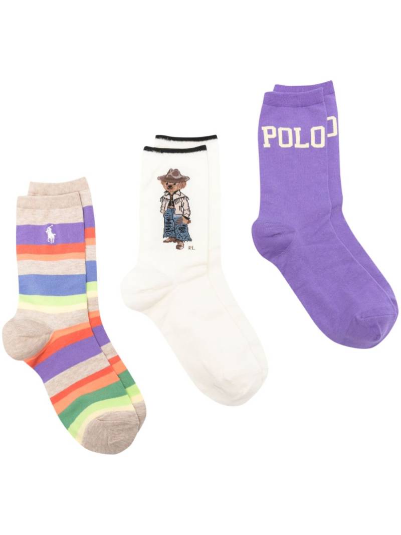 Polo Ralph Lauren ankle socks (oack of three) - Neutrals von Polo Ralph Lauren