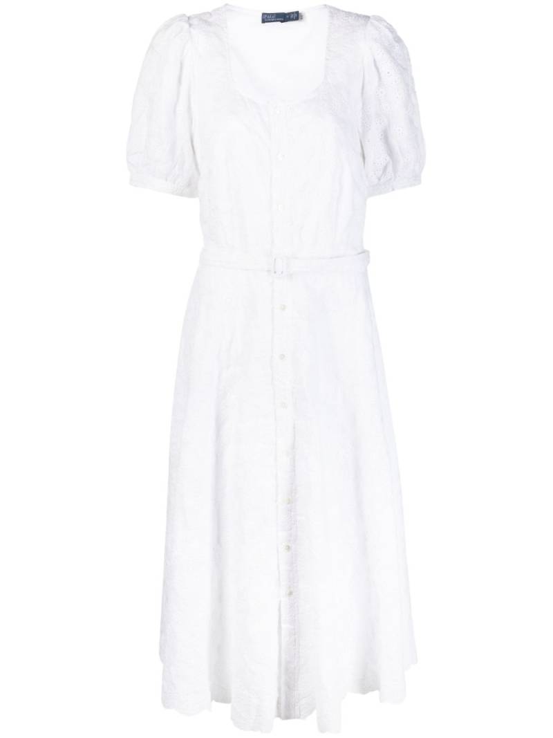 Polo Ralph Lauren broderie-anglaise belted dress - White von Polo Ralph Lauren