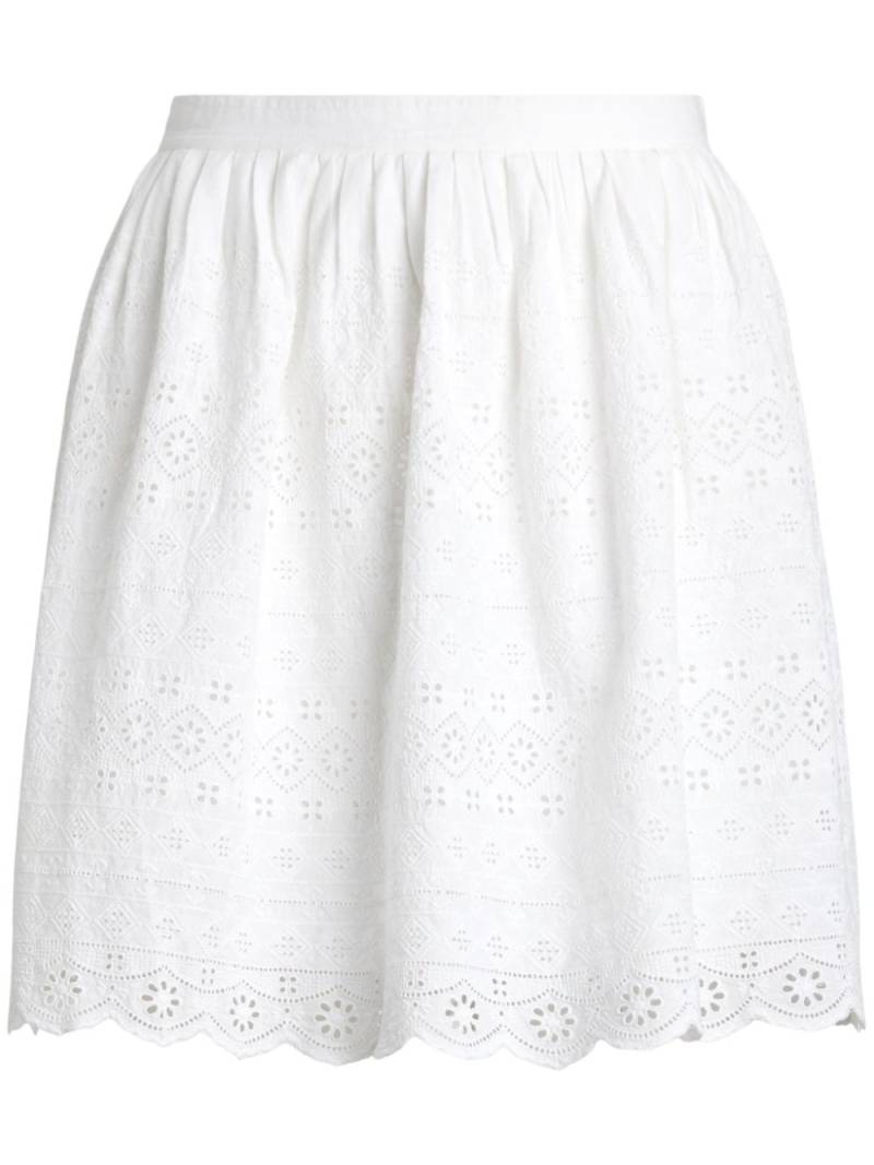 Polo Ralph Lauren broderie anglaise cotton skirt - White von Polo Ralph Lauren