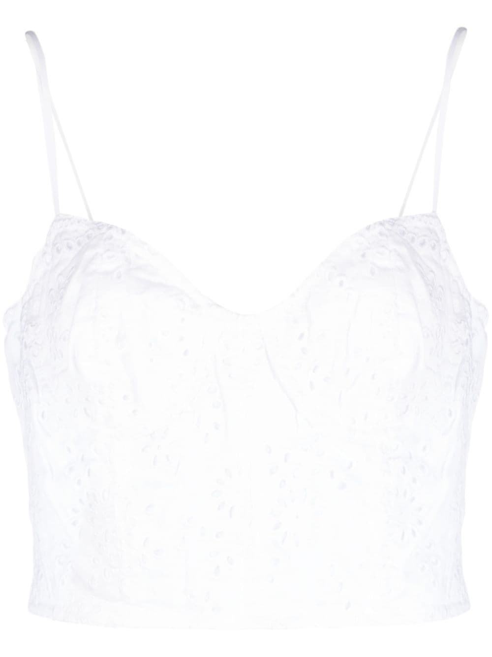 Polo Ralph Lauren broderie-anglaise linen crop top - White von Polo Ralph Lauren