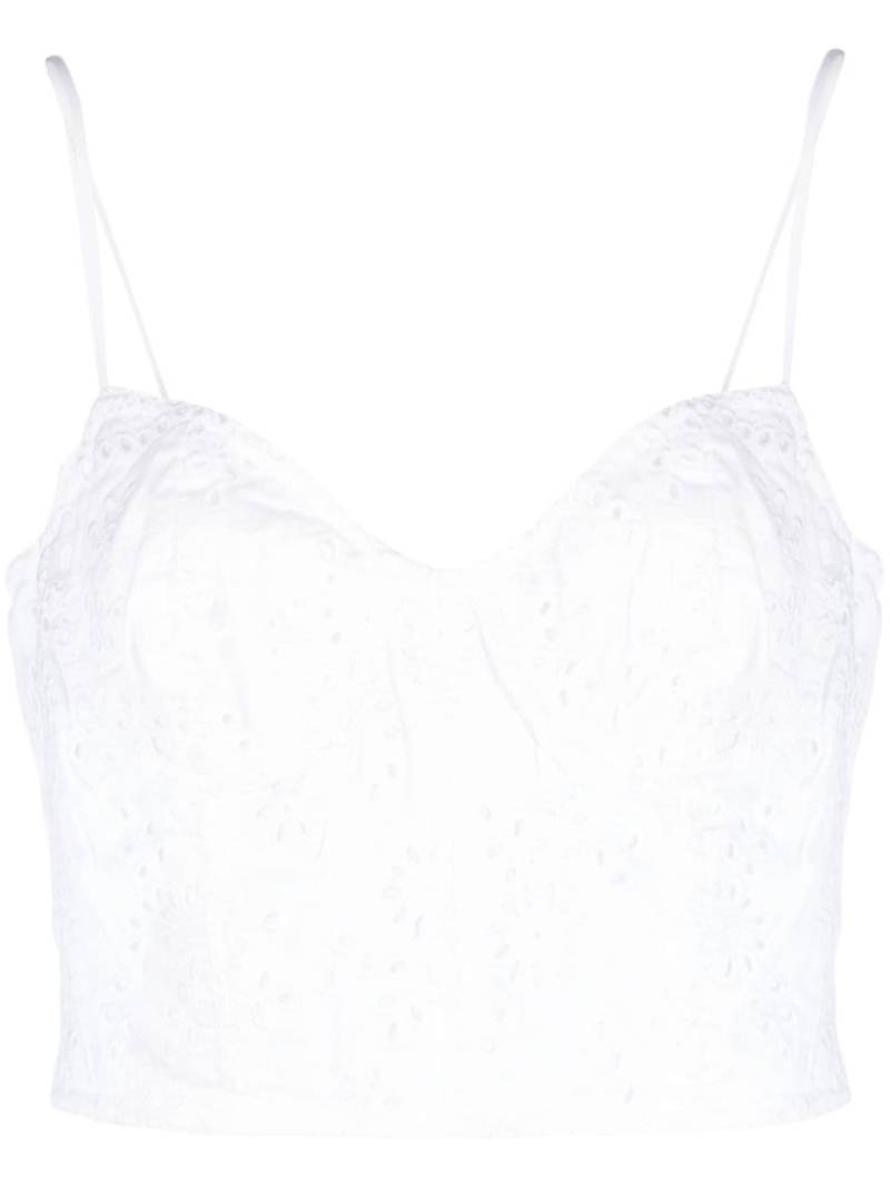 Polo Ralph Lauren broderie-anglaise linen crop top - White von Polo Ralph Lauren