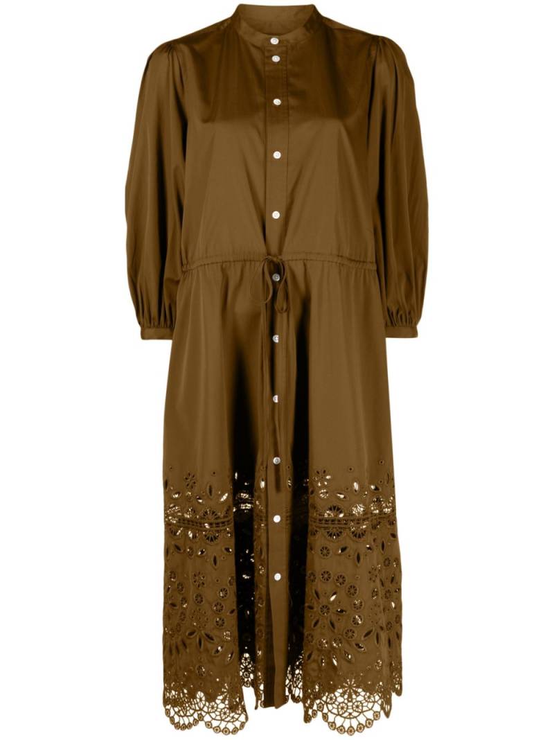 Polo Ralph Lauren broderie anglaise cotton shirt dress - Brown von Polo Ralph Lauren