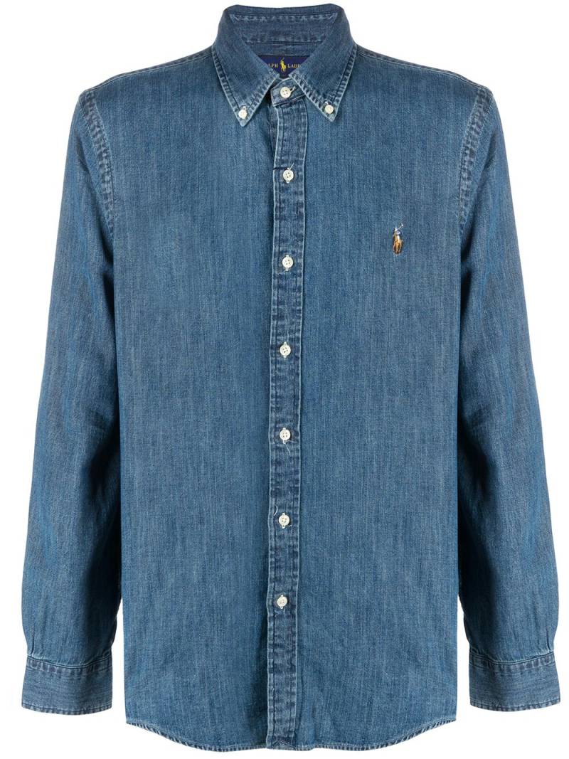 Polo Ralph Lauren button-down logo denim shirt - Blue von Polo Ralph Lauren