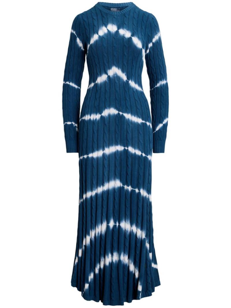 Polo Ralph Lauren cable-knit cotton maxi dress - Blue von Polo Ralph Lauren