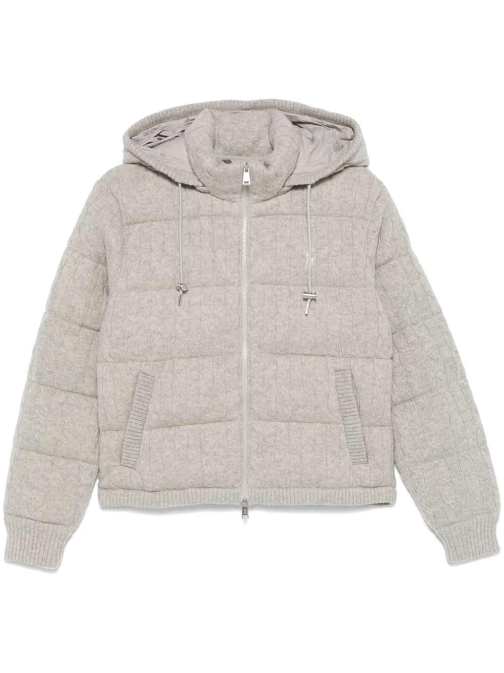 Polo Ralph Lauren cable-knit down jacket - Grey von Polo Ralph Lauren