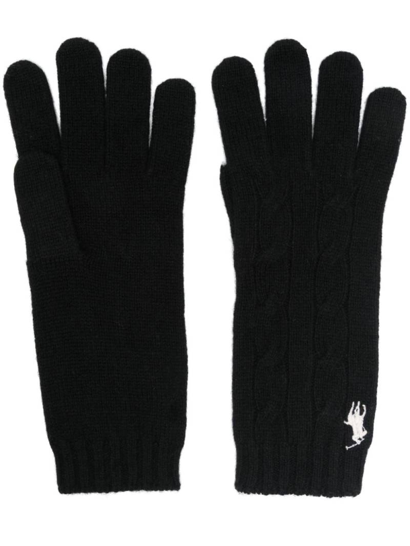 Polo Ralph Lauren cable-knit gloves - Black von Polo Ralph Lauren