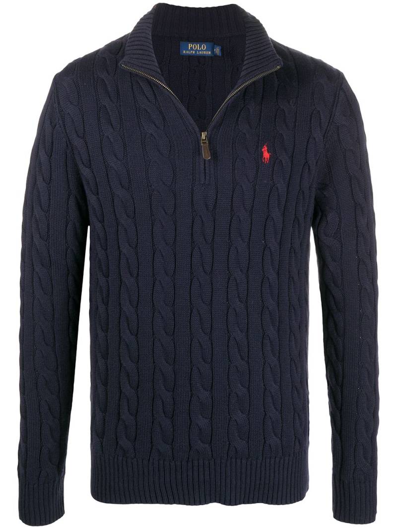 Polo Ralph Lauren cable knit half-zip jumper - Blue von Polo Ralph Lauren