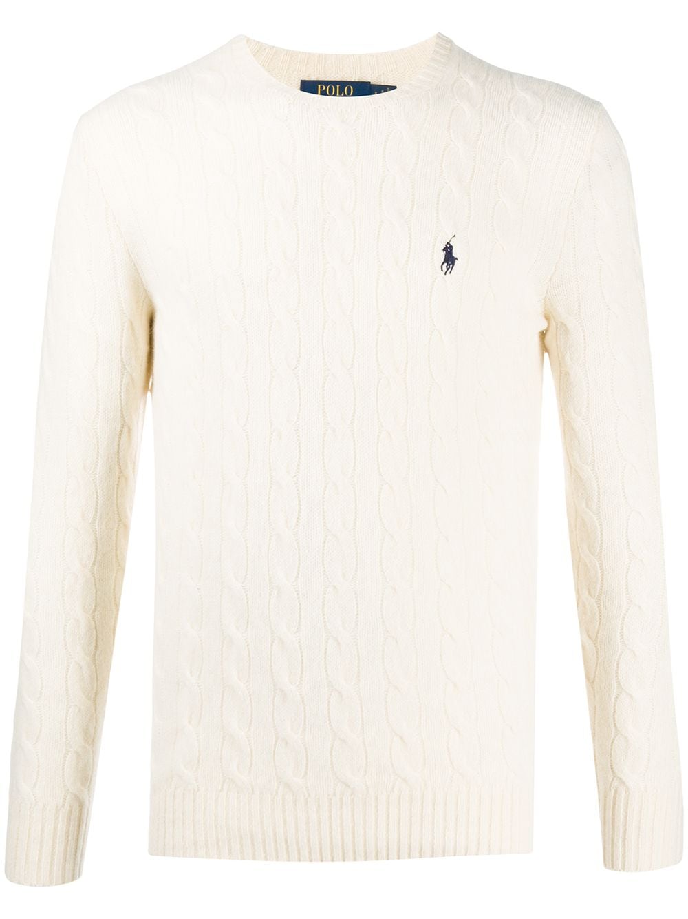 Polo Ralph Lauren cable-knit logo jumper - White von Polo Ralph Lauren