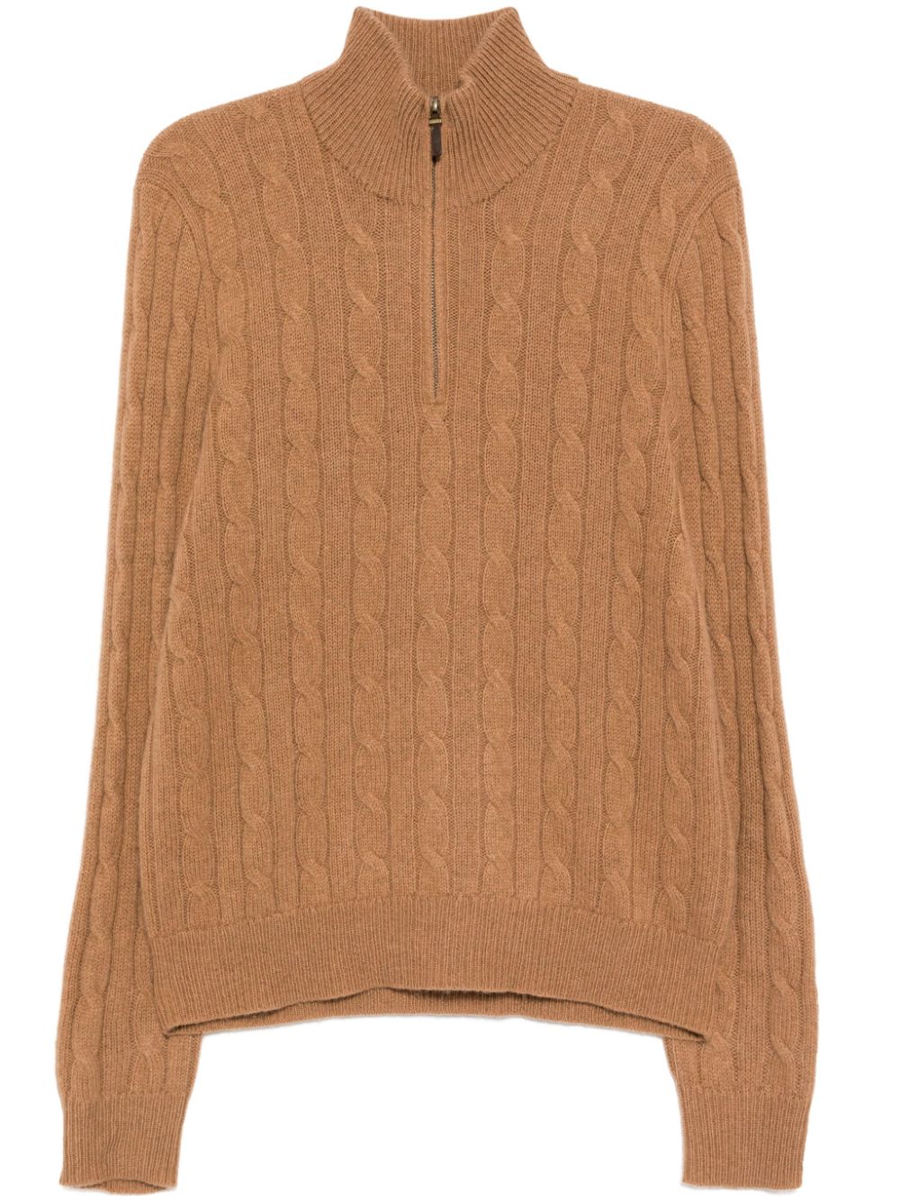 Polo Ralph Lauren cable-knit quarter-zip sweater - Brown von Polo Ralph Lauren