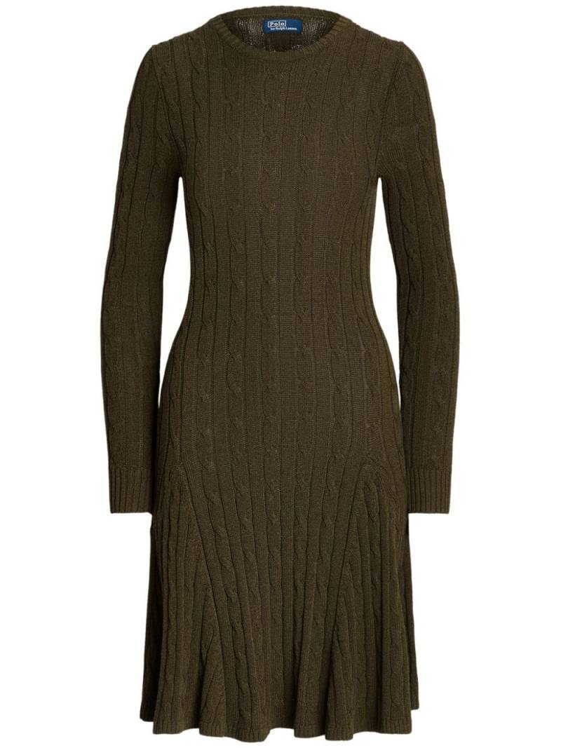 Polo Ralph Lauren round-neck cable-knit midi dress - Green von Polo Ralph Lauren