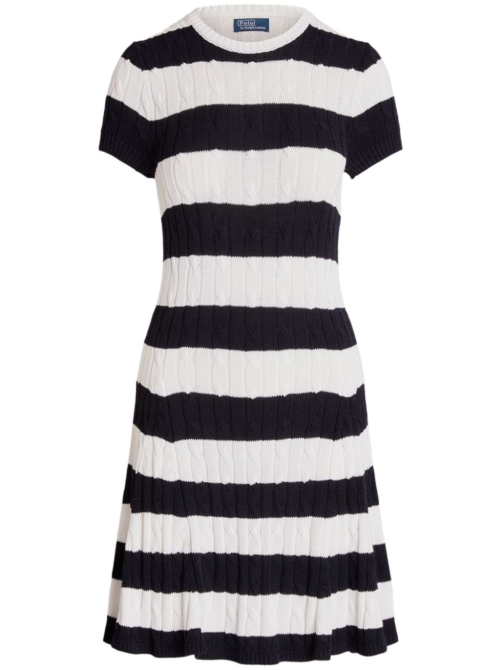 Polo Ralph Lauren cable-knit striped midi dress - White von Polo Ralph Lauren