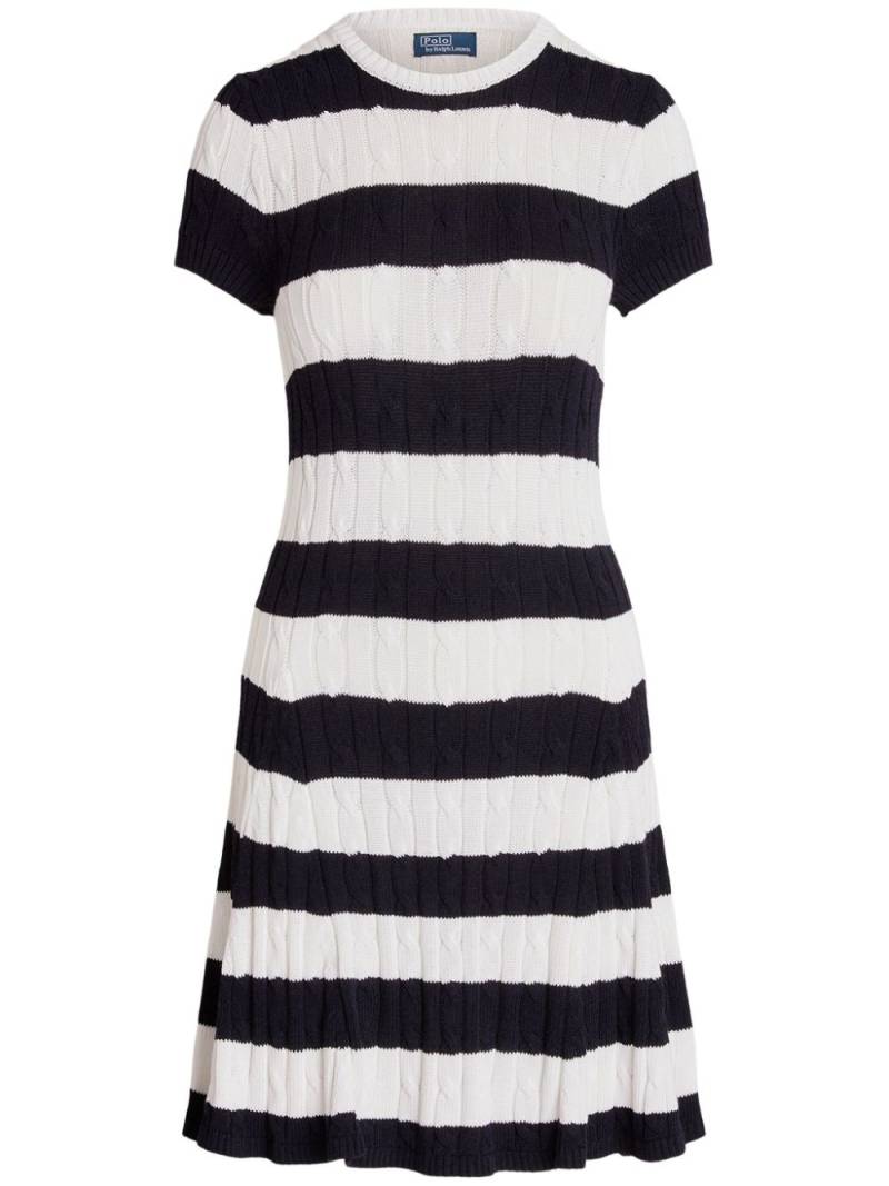 Polo Ralph Lauren cable-knit striped midi dress - White von Polo Ralph Lauren