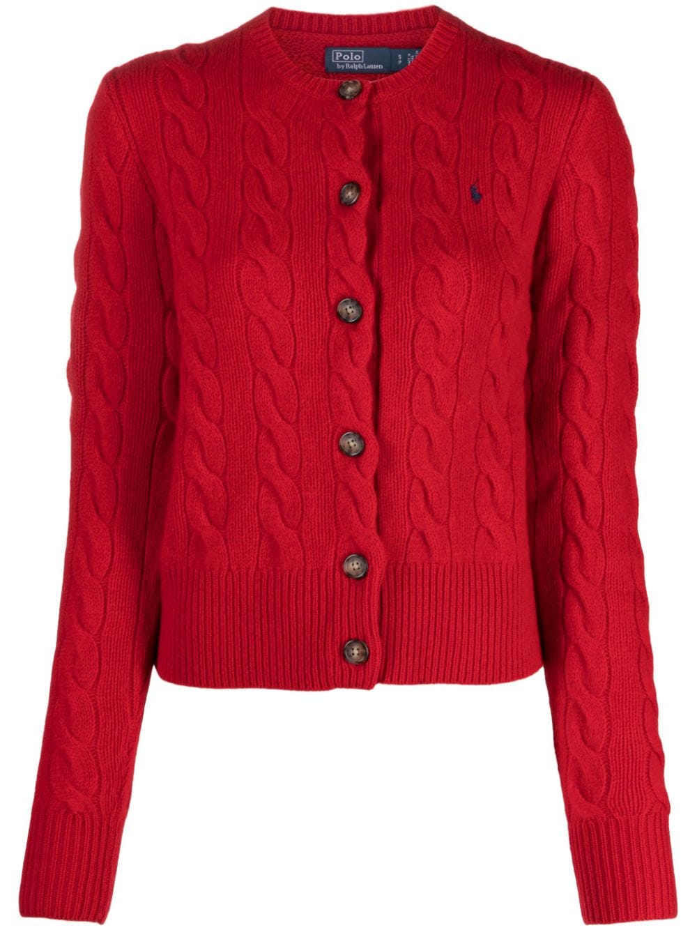 Polo Ralph Lauren cable-knit wool-blend cardigan - Red von Polo Ralph Lauren