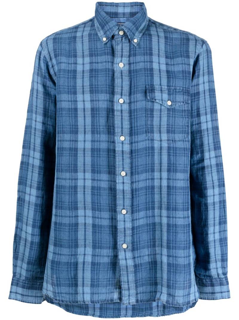 Polo Ralph Lauren check-pattern linen shirt - Blue von Polo Ralph Lauren