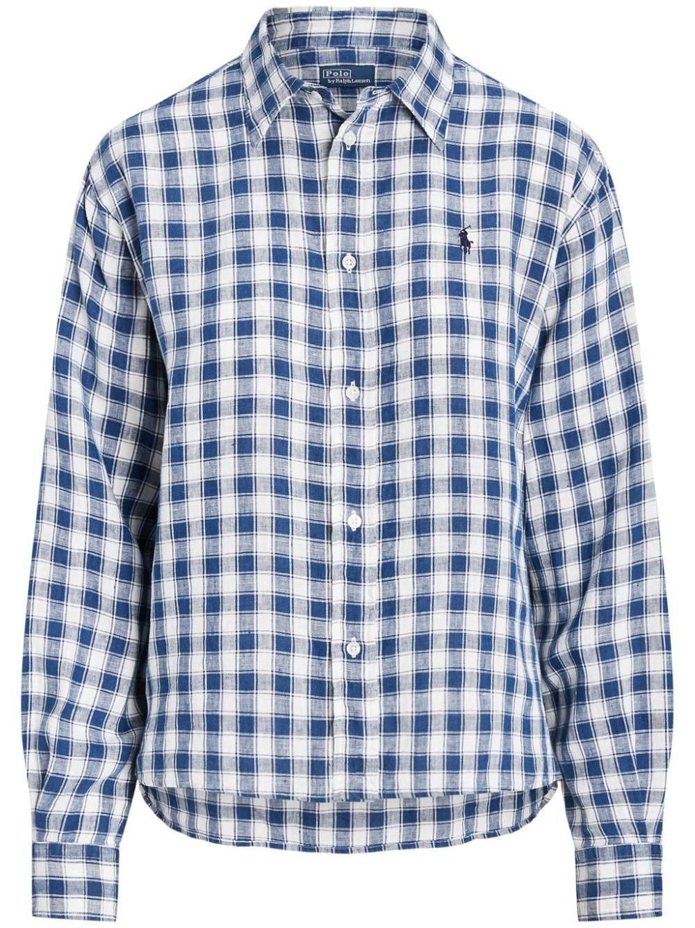 Polo Ralph Lauren check-pattern linen shirt - Blue von Polo Ralph Lauren