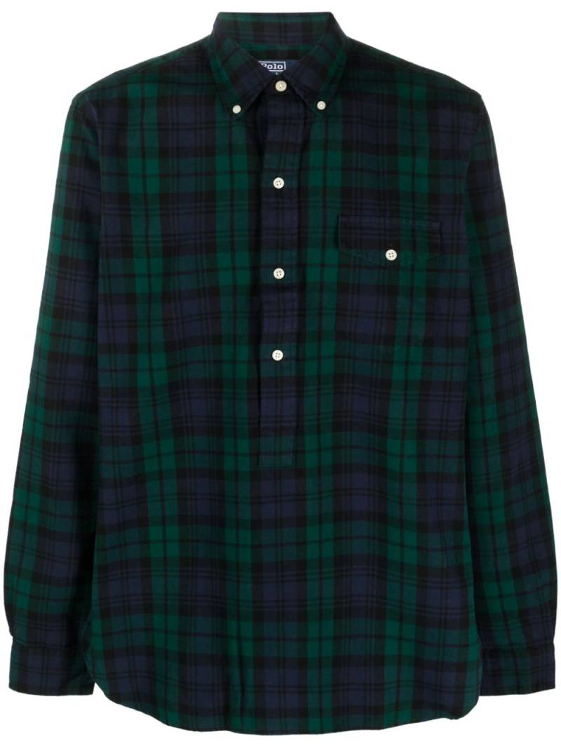 Polo Ralph Lauren check-print button-down shirt - Blue von Polo Ralph Lauren