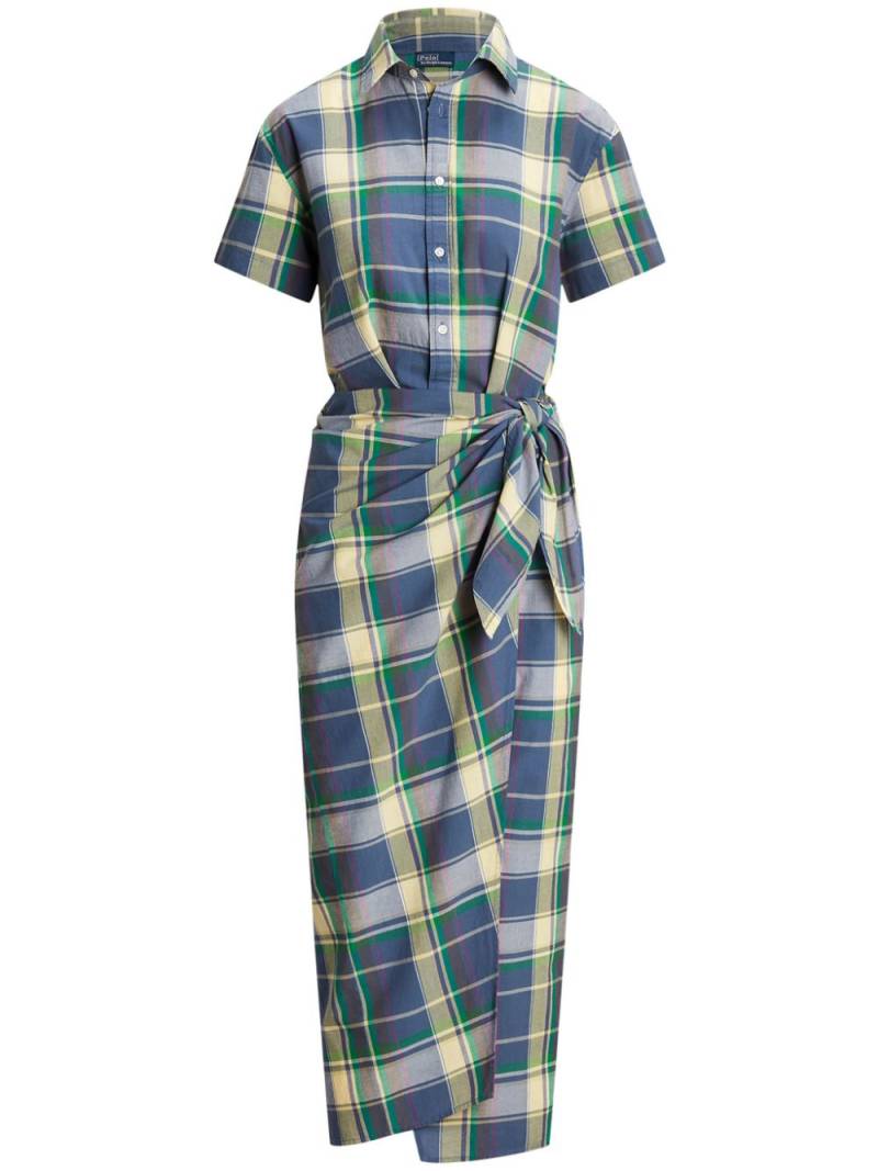 Polo Ralph Lauren check-print cotton shirtdress - Blue von Polo Ralph Lauren