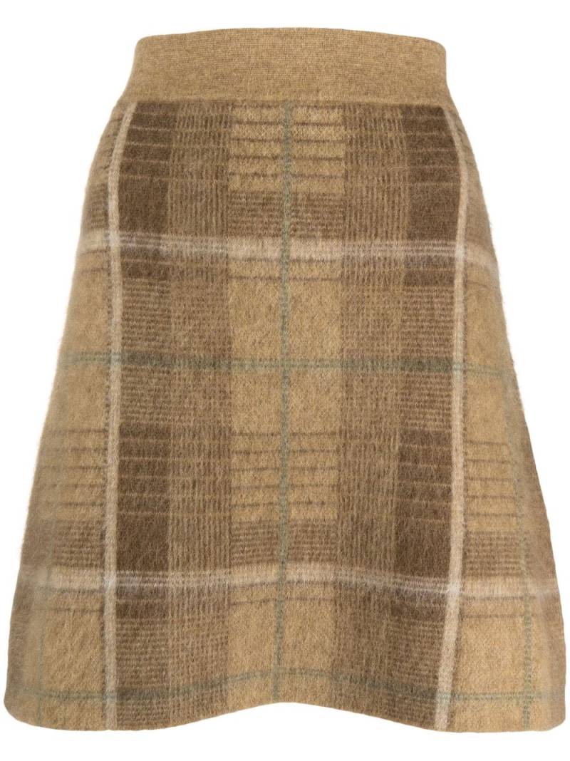 Polo Ralph Lauren checked intarsia-knit skirt - Neutrals von Polo Ralph Lauren