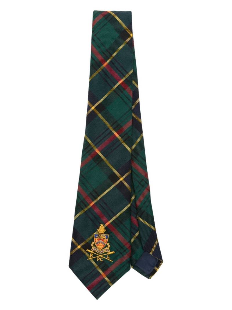 Polo Ralph Lauren coat of arms-embroidered tartan tie - Green von Polo Ralph Lauren