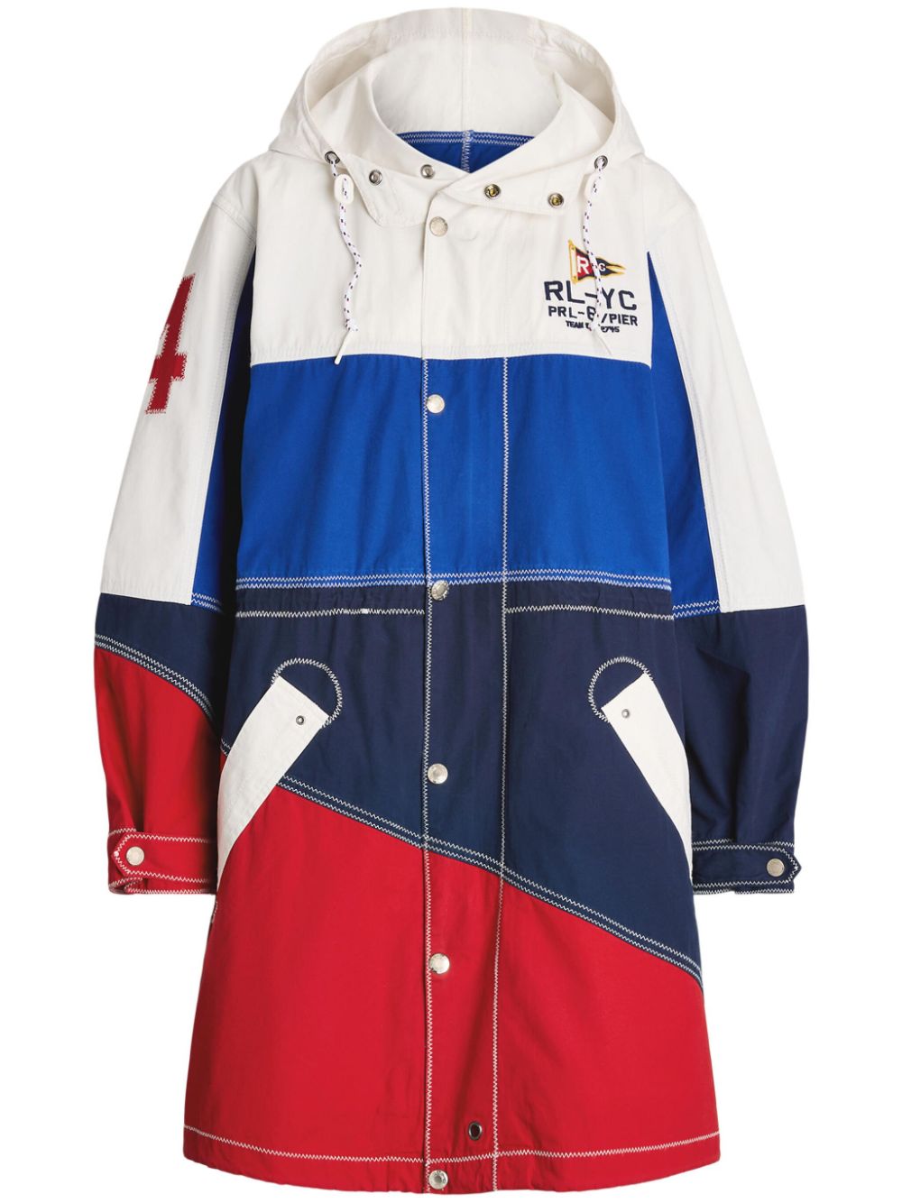 Polo Ralph Lauren colour-block parka coat - Blue von Polo Ralph Lauren