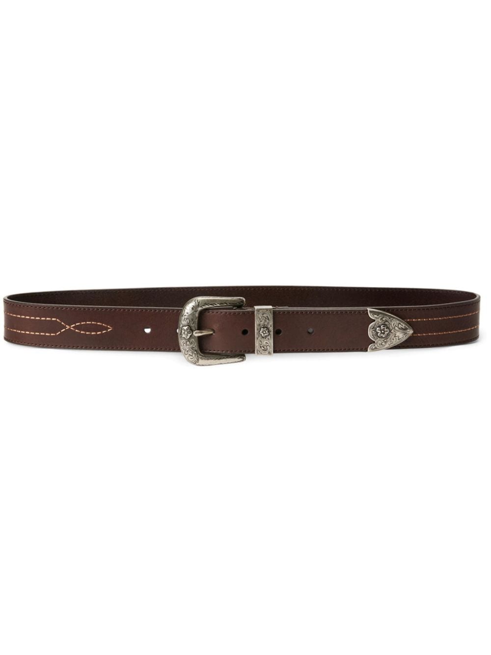 Polo Ralph Lauren contrast-stitching leather belt - Brown von Polo Ralph Lauren