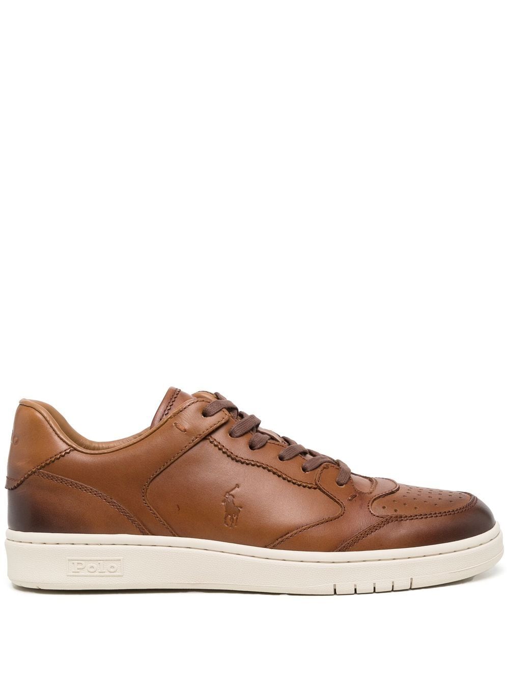 Polo Ralph Lauren debossed logo lace-up sneakers - Brown von Polo Ralph Lauren