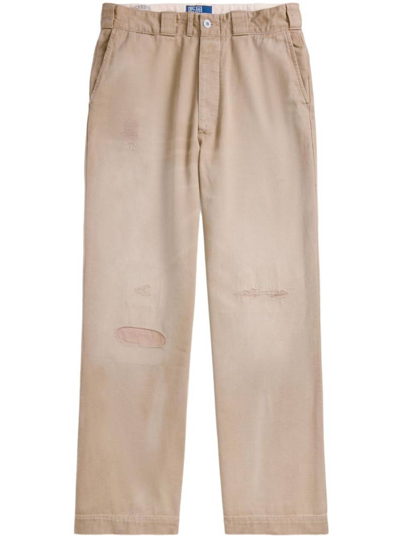 Polo Ralph Lauren distressed straight-leg trousers - Neutrals von Polo Ralph Lauren