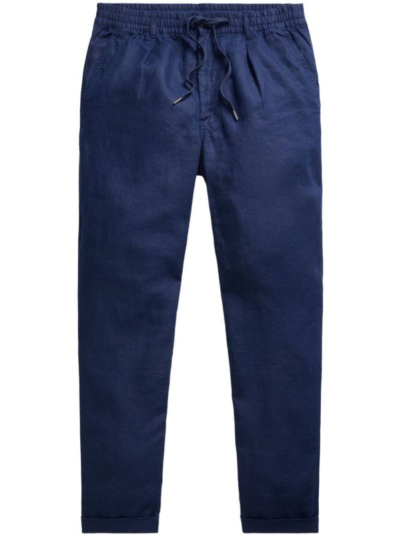 Polo Ralph Lauren drawstring-waist linen trousers - Blue von Polo Ralph Lauren