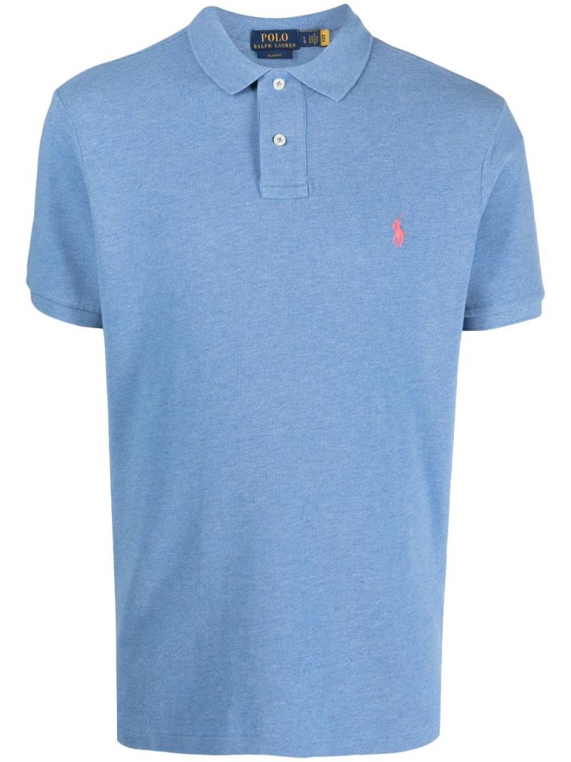 Polo Ralph Lauren embroidered-logo cotton polo shirt - Blue von Polo Ralph Lauren