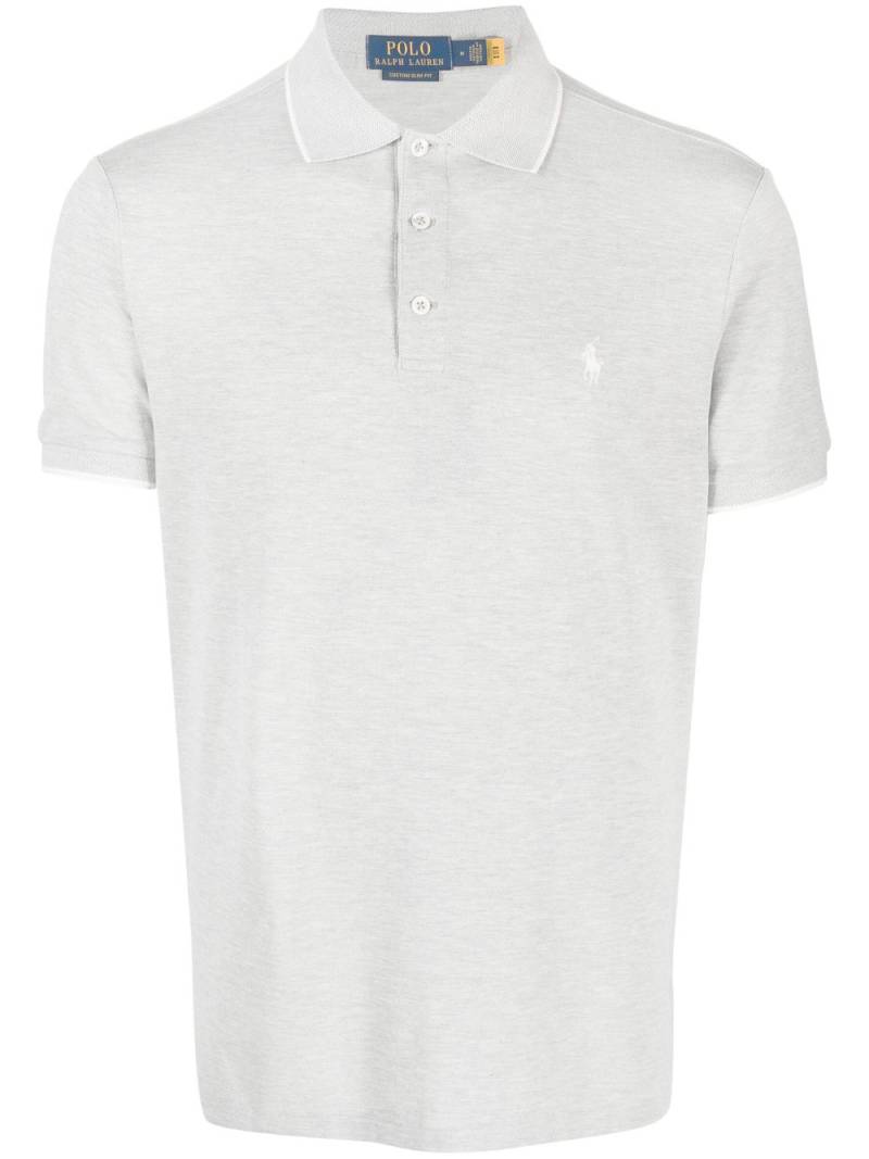 Polo Ralph Lauren embroidered-logo cotton polo shirt - Grey von Polo Ralph Lauren