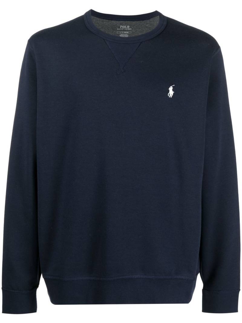 Polo Ralph Lauren embroidered-logo crew neck jumper - Blue von Polo Ralph Lauren