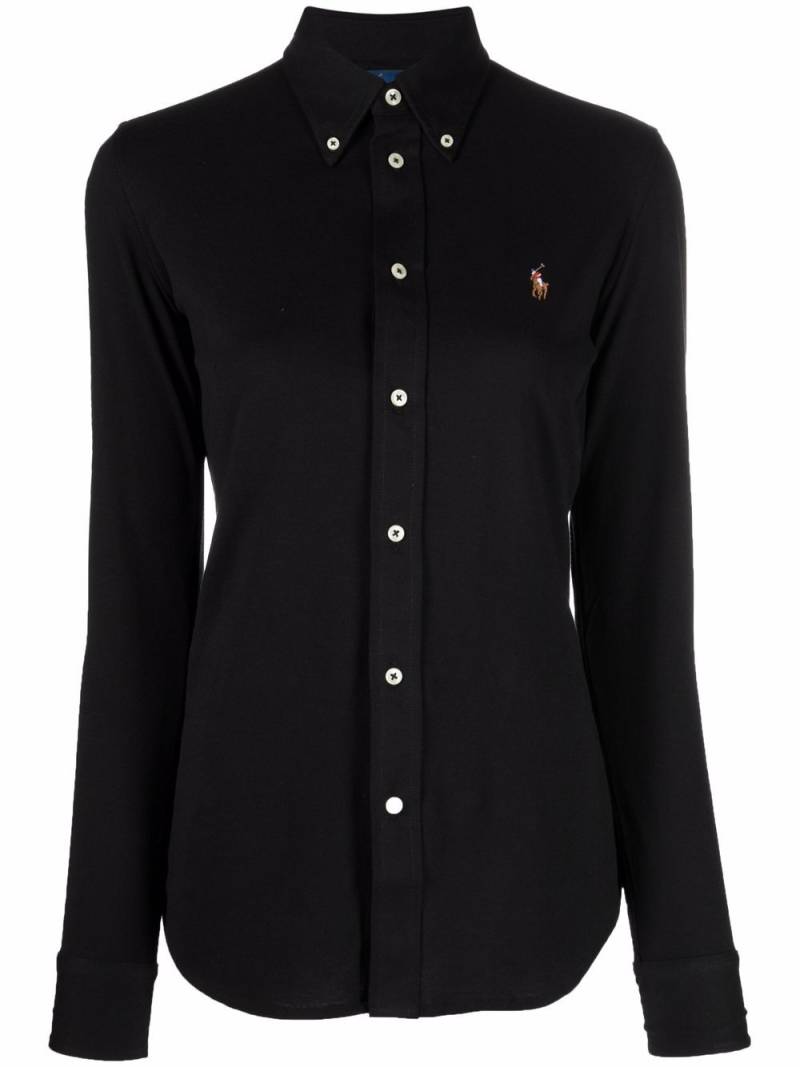 Polo Ralph Lauren embroidered-logo fitted shirt - Black von Polo Ralph Lauren