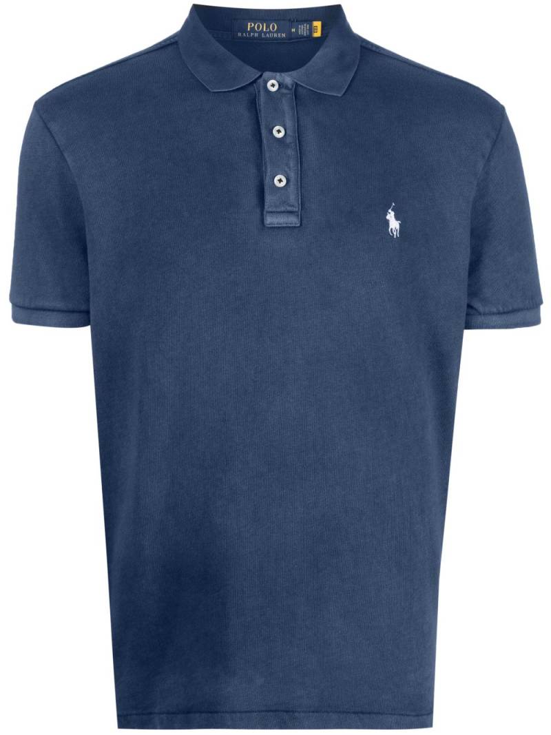 Polo Ralph Lauren embroidered-logo polo shirt - Blue von Polo Ralph Lauren