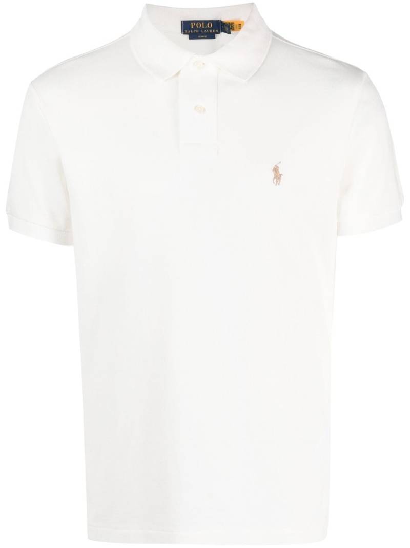 Polo Ralph Lauren embroidered-logo polo shirt - White von Polo Ralph Lauren