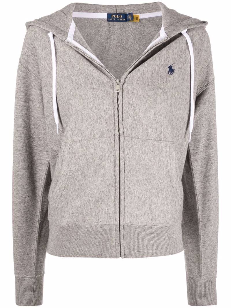 Polo Ralph Lauren embroidered-logo zip-up hoodie - Grey von Polo Ralph Lauren