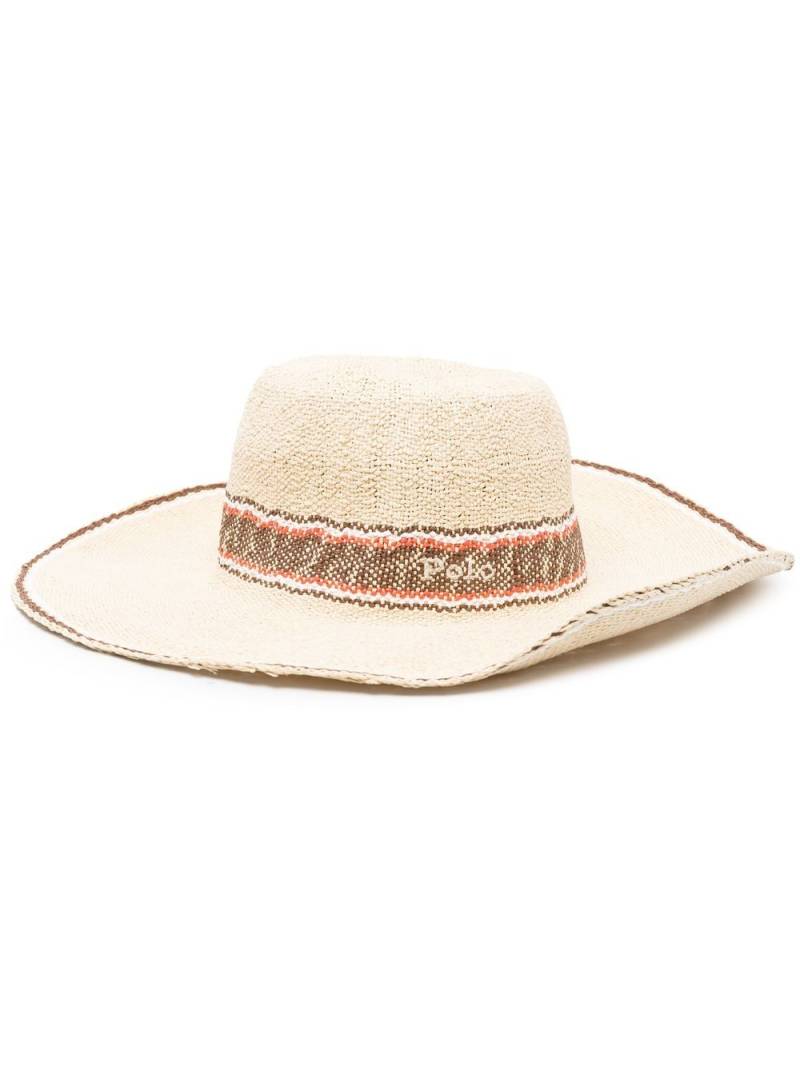 Polo Ralph Lauren embroidered straw hat - Neutrals von Polo Ralph Lauren